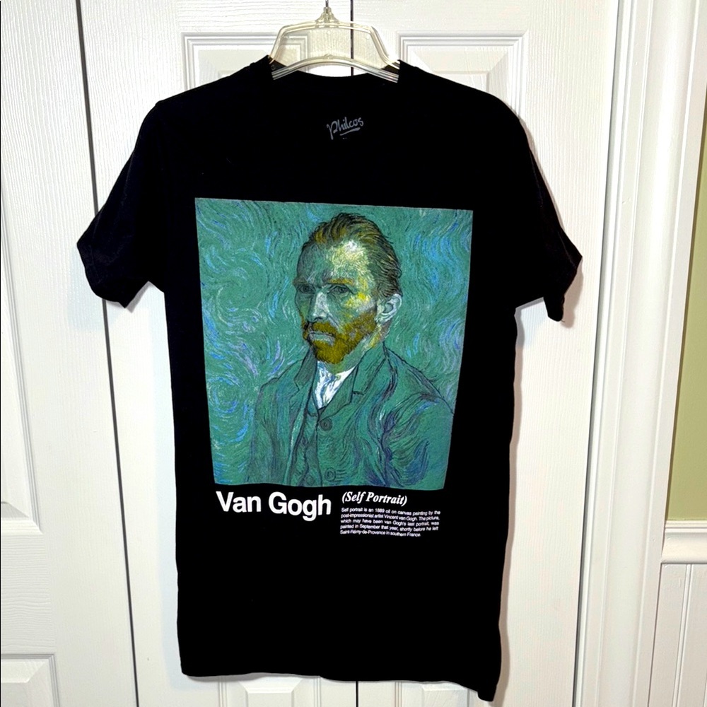 Philcos Mens Short Sleeve Graphic T Shirt Van Gogh Self Portrait Size Medium EUC